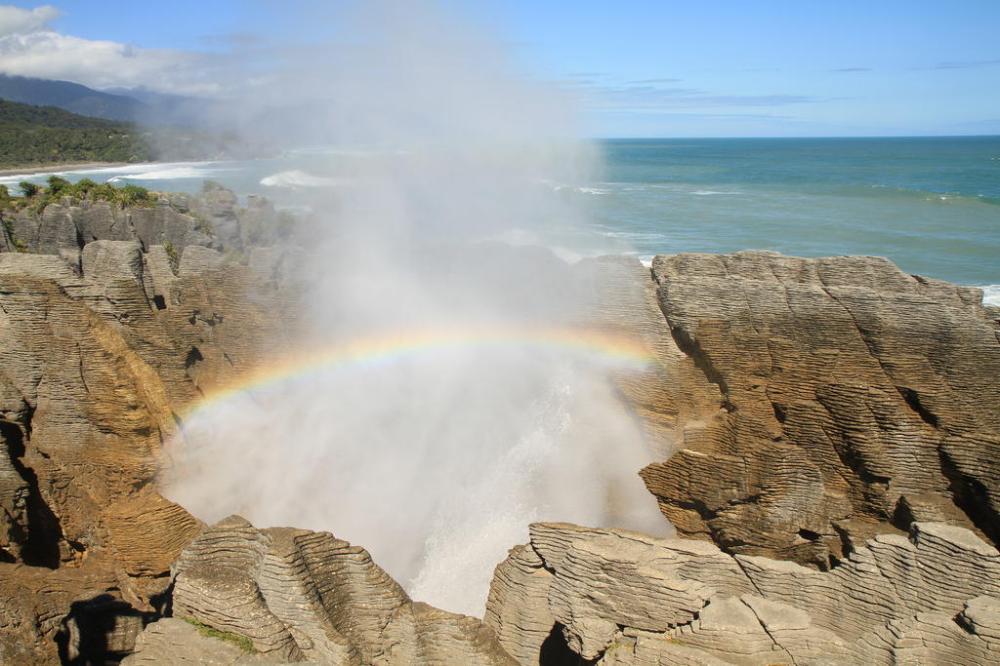 pancake rocks blowhole rainbow