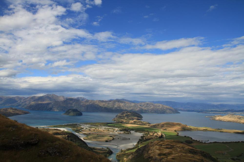 Rocky mountain Blick auf lake wanaka